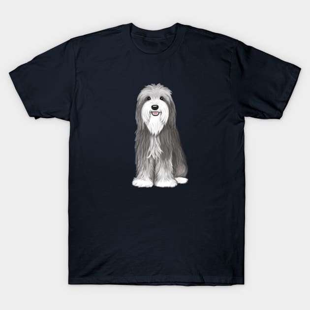 Bearded Collie | Cute Cartoon Beardie Dog T-Shirt by Coffee Squirrel